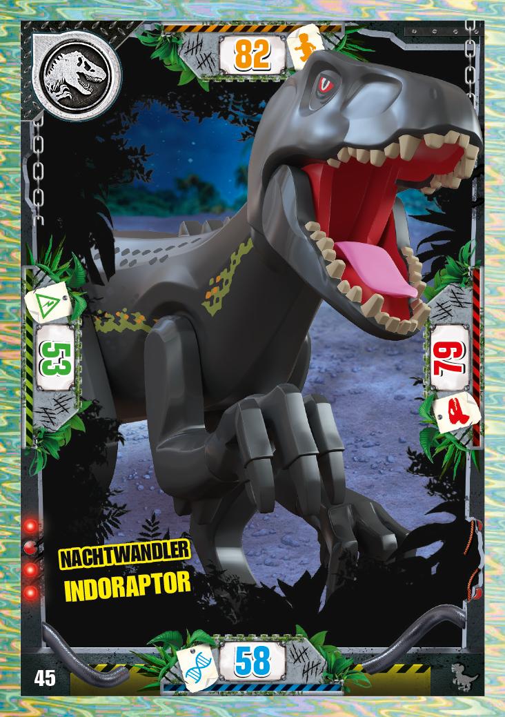 Nummer 045 I Nachtwandler Indoraptor I LEGO Jurassic World TCG 3 Blue